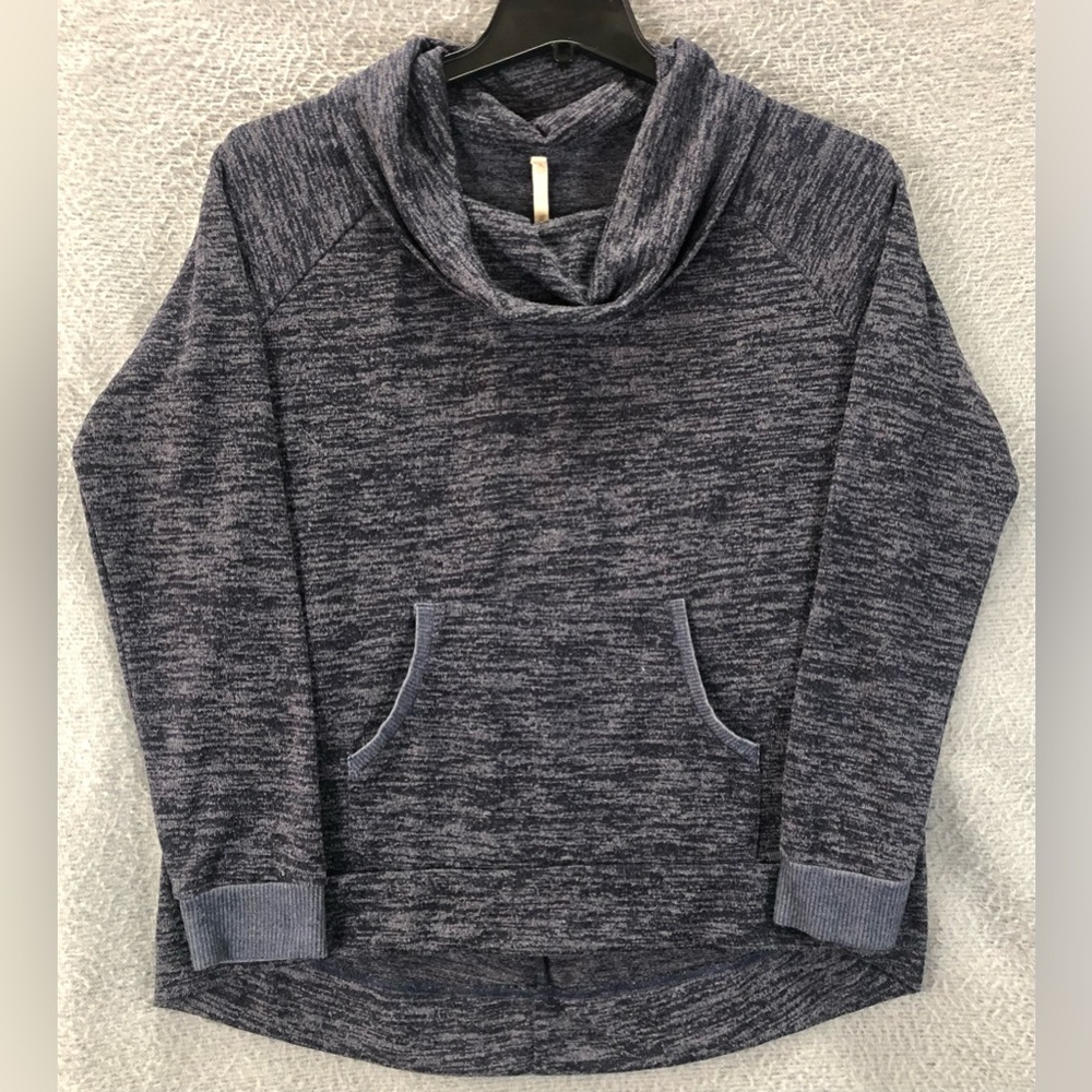 Teeberry & Weave Cowl Neck Pullover Sweater Women Size Medium Blue